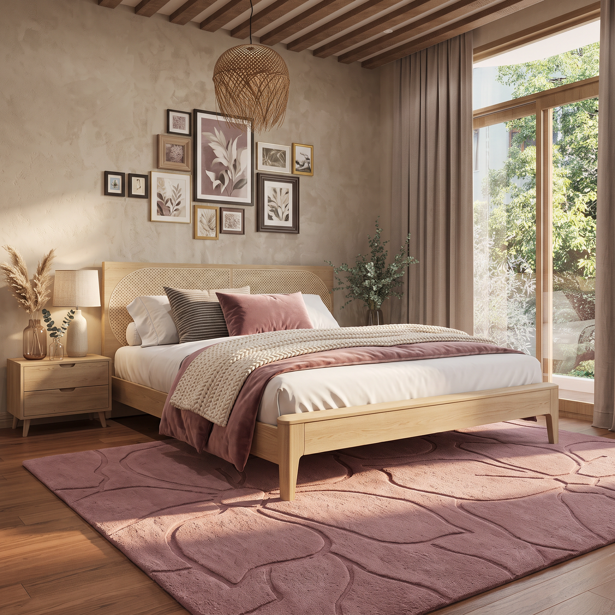 Petal Flow – Dusty Rose Sculpted Floral Area Rug | Haus of Weaves
