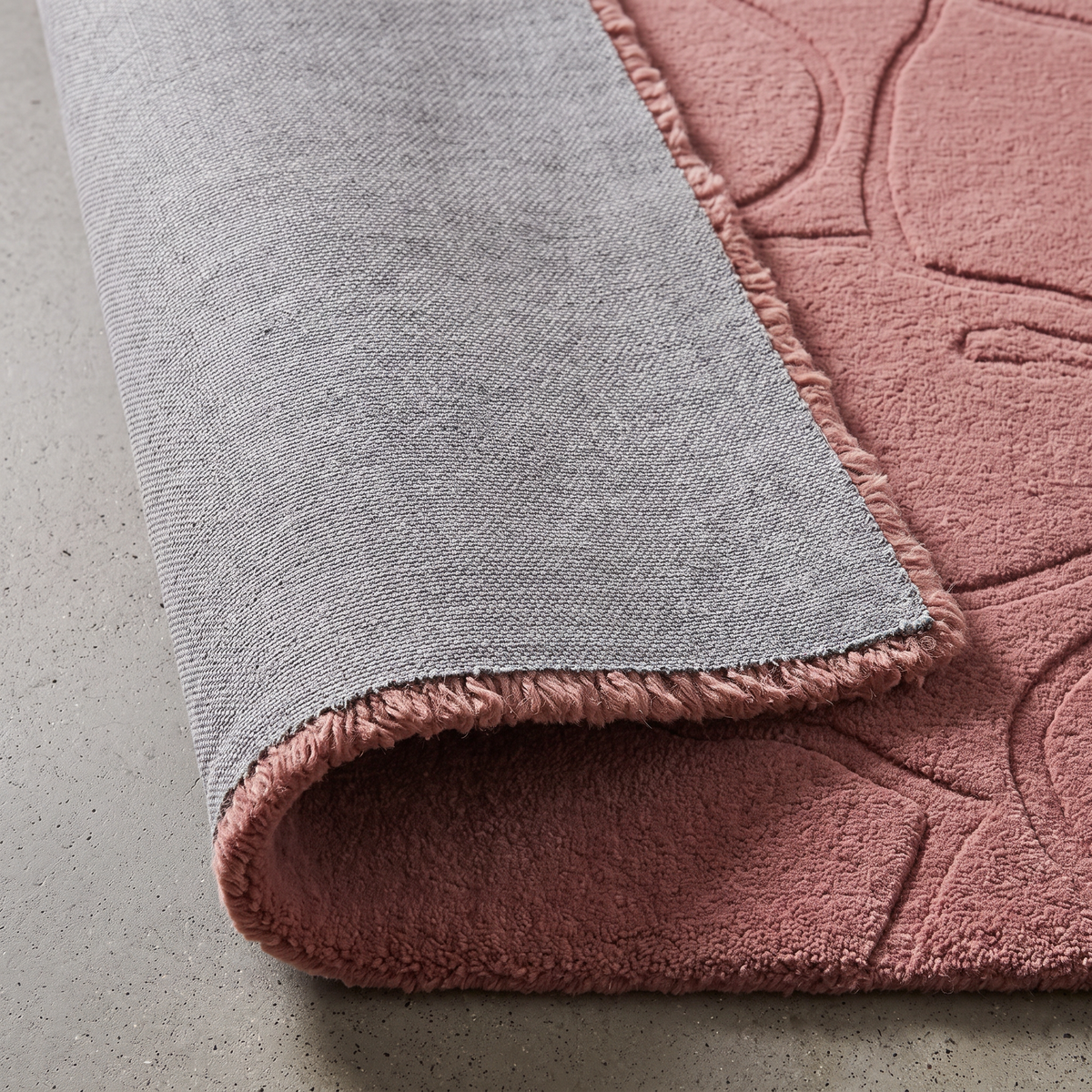 Petal Flow – Dusty Rose Sculpted Floral Area Rug | Haus of Weaves