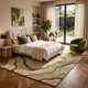 Terrain – Ivory & Olive Topographic Contour Area Rug | Haus of Weaves