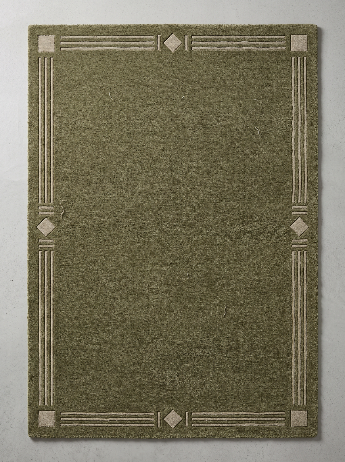 Olive Deco – Olive Green & Cream Art Deco Geometric Area Rug | Haus of Weaves