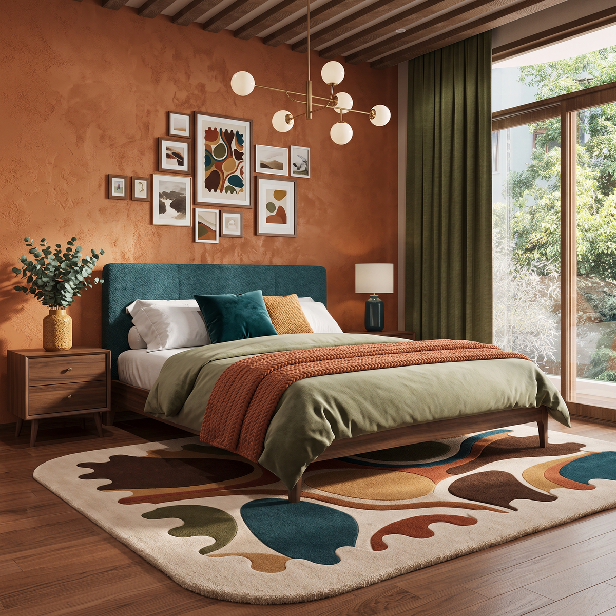 Mosaic Melt – Multicolor Organic Abstract Scalloped Area Rug | Haus of Weaves