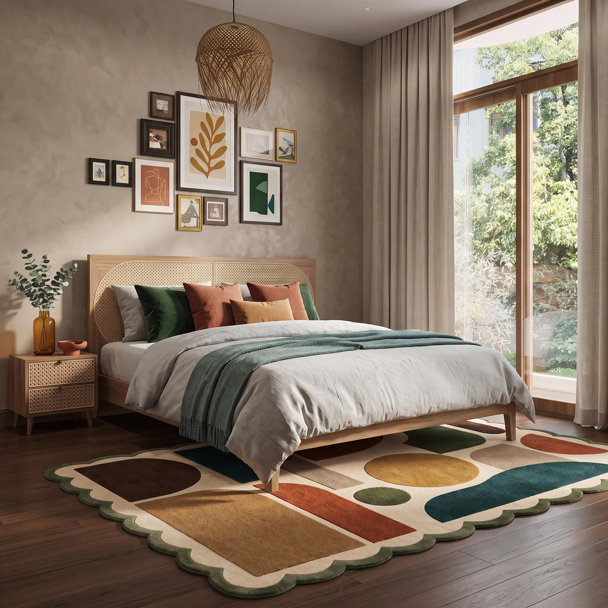 Scallop Grid – Multicolor Scalloped Geometric Area Rug | Haus of Weaves