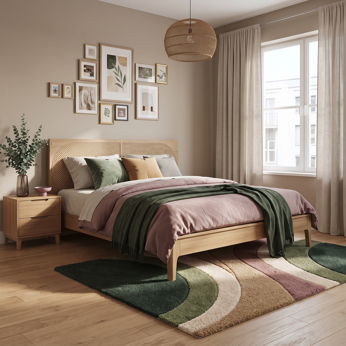 Canyon Arc – Retro Arched Shag Area Rug in Earthy Tones | Haus of Weaves