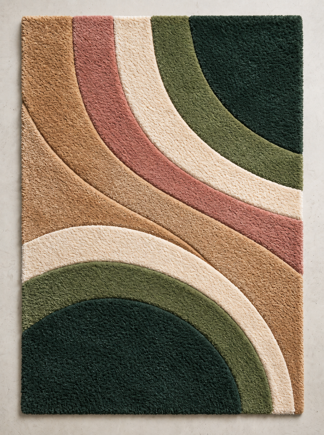 Canyon Arc – Retro Arched Shag Area Rug in Earthy Tones | Haus of Weaves