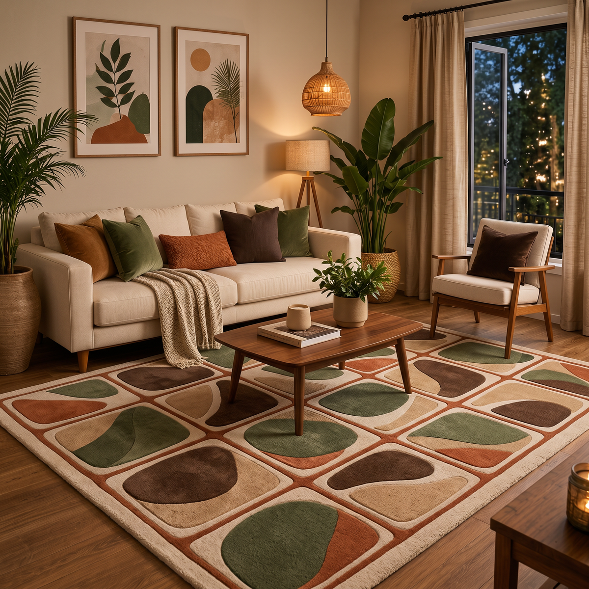 Mosaic Forms – Retro Geometric Abstract Area Rug | Haus of Weaves