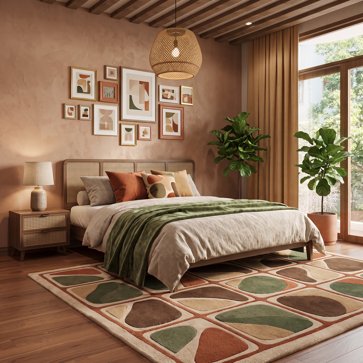 Mosaic Forms – Retro Geometric Abstract Area Rug | Haus of Weaves