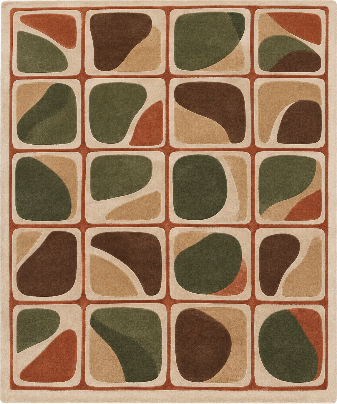 Mosaic Forms – Retro Geometric Abstract Area Rug | Haus of Weaves