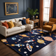 Navy Blue Space Kids Wool Celestial Hand-Tufted Rug – Space Explorer | Haus of Weaves