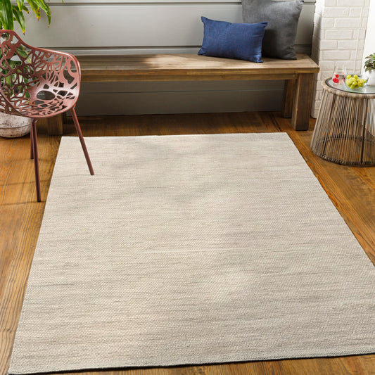 Cellular Linen – Handmade Geometry Rug in Cream/Beige | Wool & Cotton | Perfect for Hall / Entrance, Bedroom, Living room | Haus of Weaves