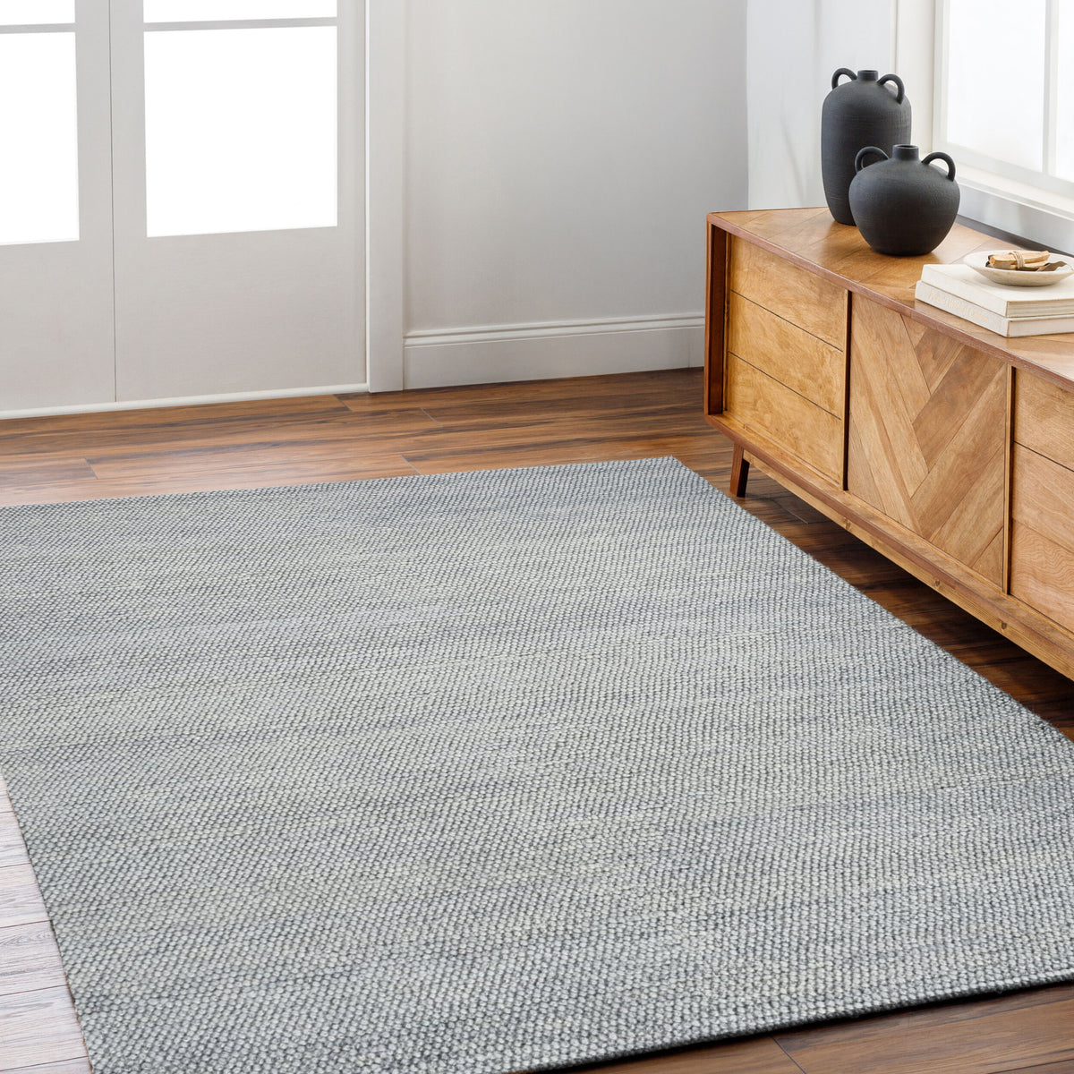 Stone Mist Rug Nordic Mist – Handmade Contemporary Area Rug in Light Grey | Haus of Weaves